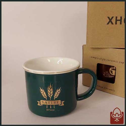 ماگ سرامیکی کلاسیک طرح Nature مدل XHC-203 – رنگ سبز