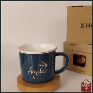 ماگ سرامیکی کلاسیک طرح Smile مدل XHC-204 – چاپ طلایی
